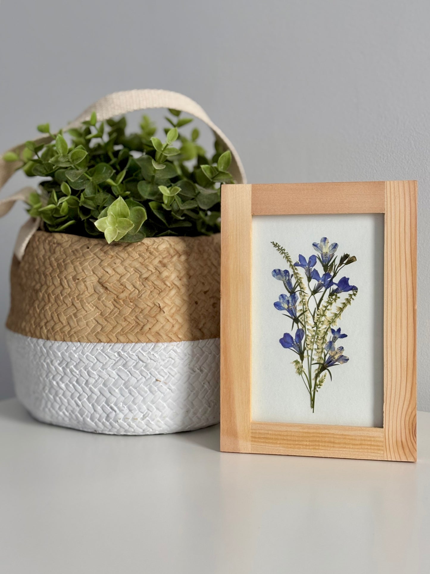 Petit Bouquet Bleu - Cadre de Fleurs Pressées