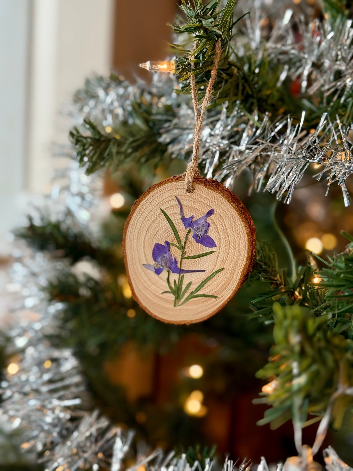 Pressed Flower Ornament - Delph