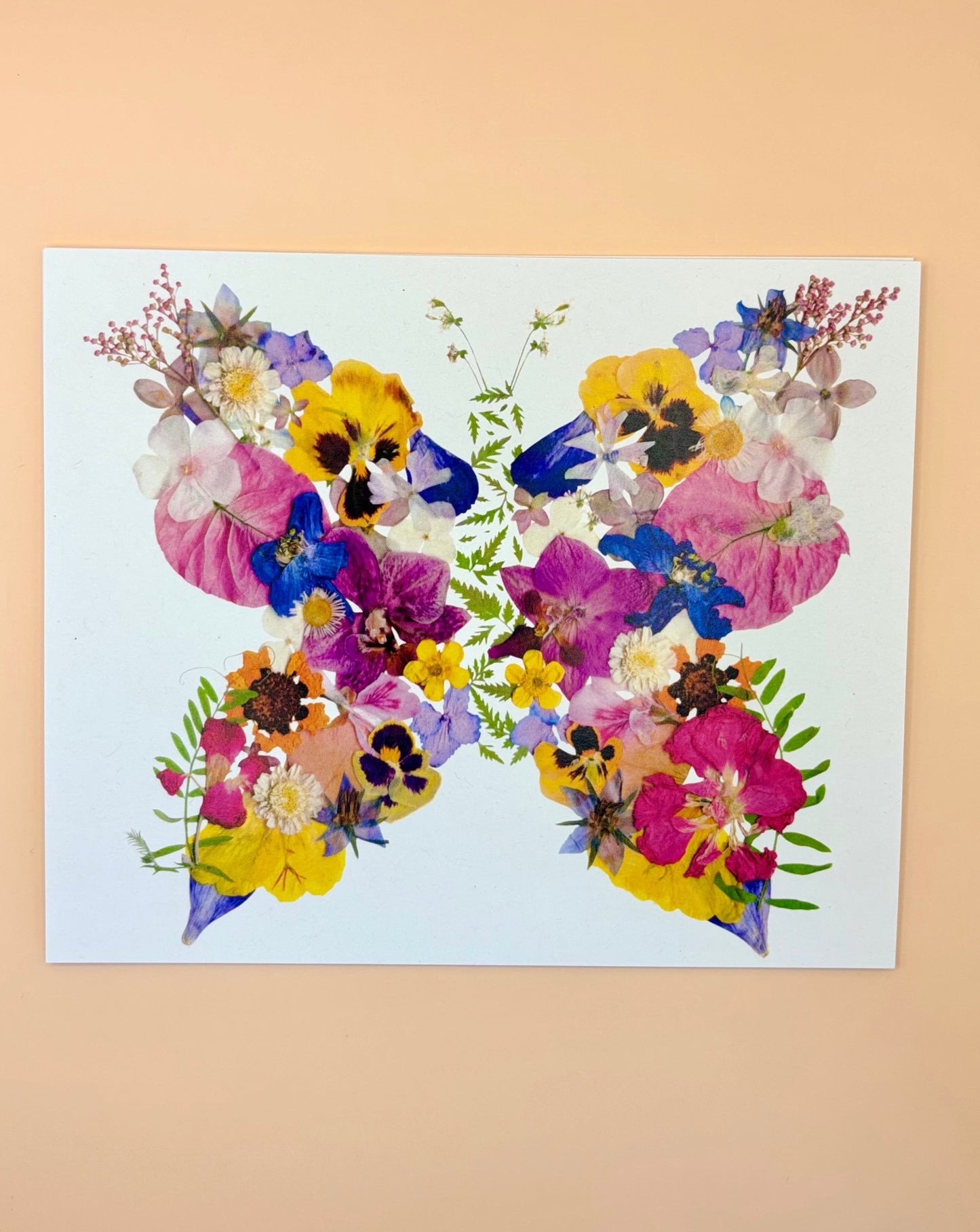 Affiche Florale - Papillon Fleurs Pressées