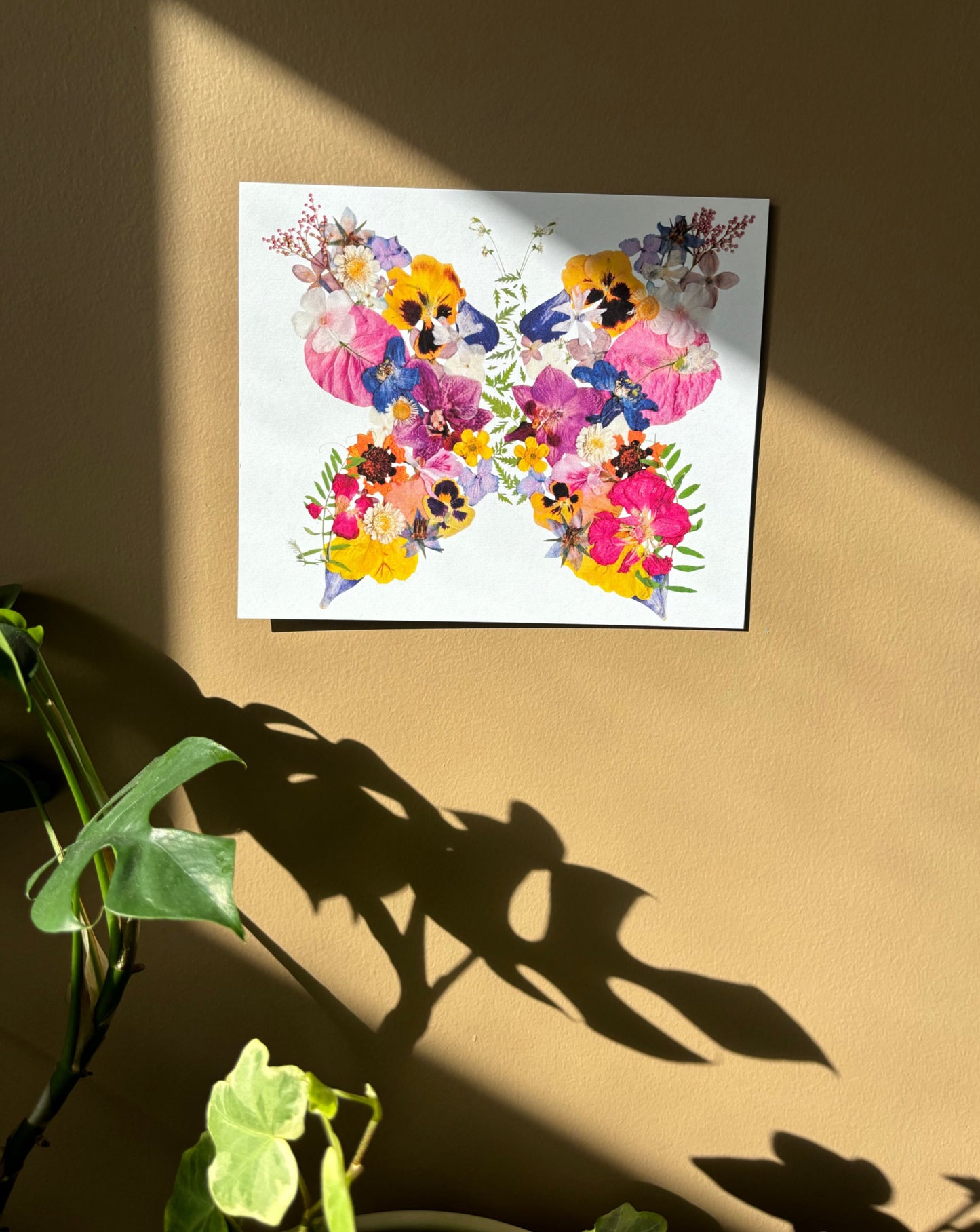 Affiche Florale - Papillon Fleurs Pressées