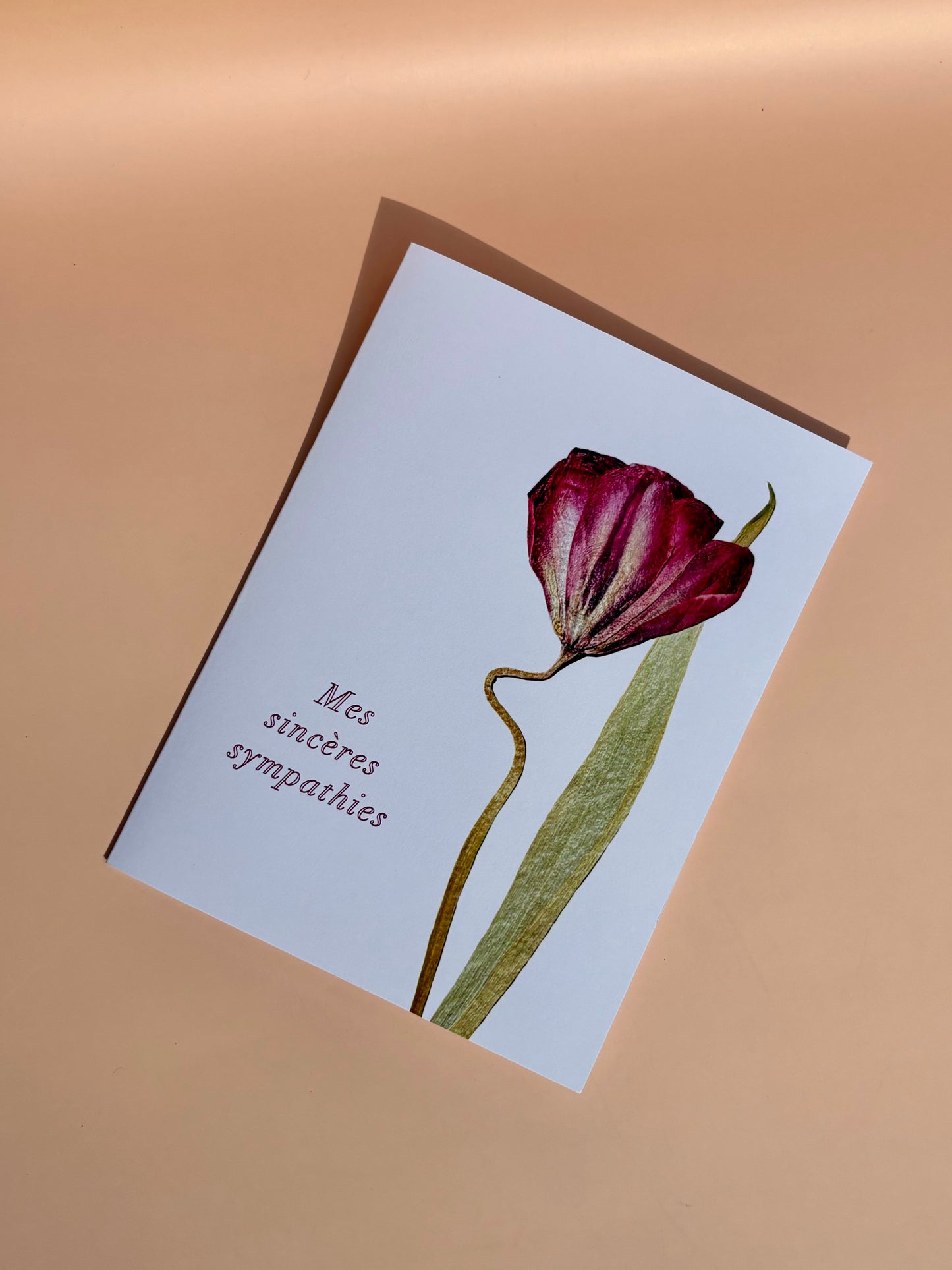 Carte de vœux - Tulipes ‘Mes sincères sympathies’