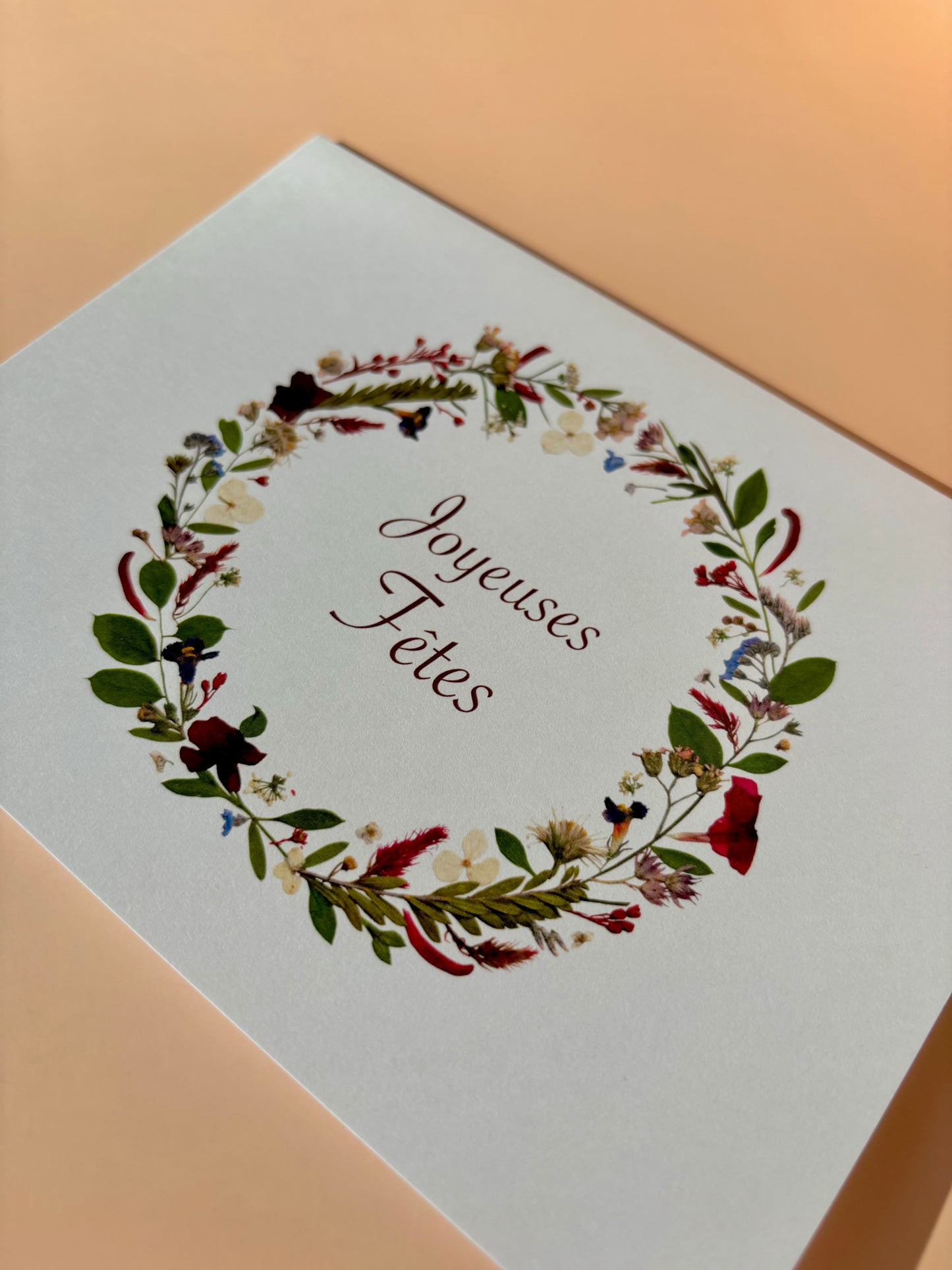 Cartes de vœux - Couronne Joyeuses Fêtes