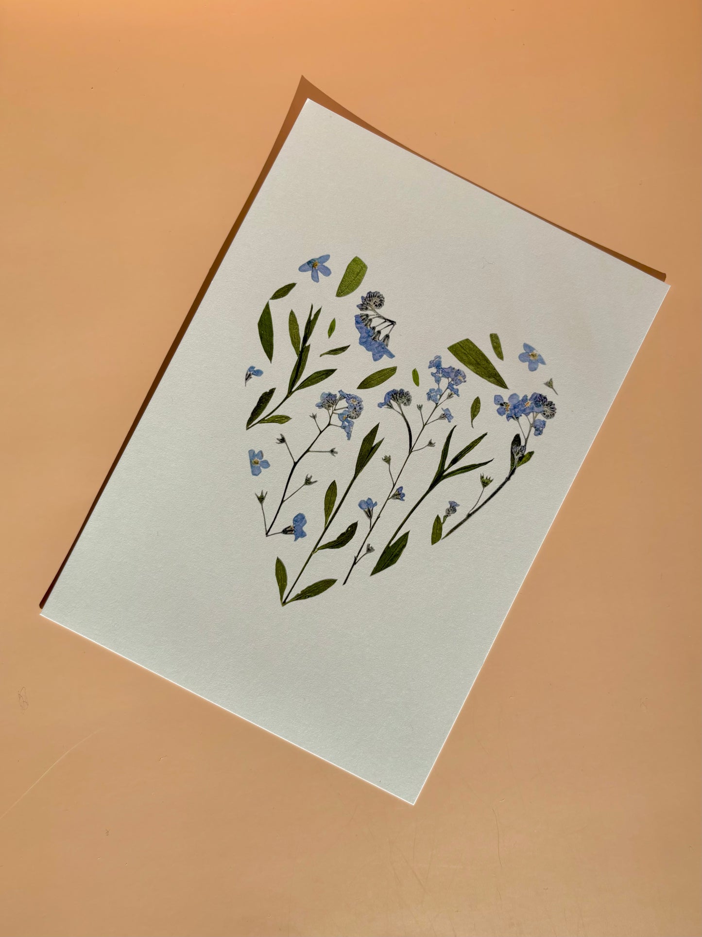 Affiche Florale - Coeur Myosotis