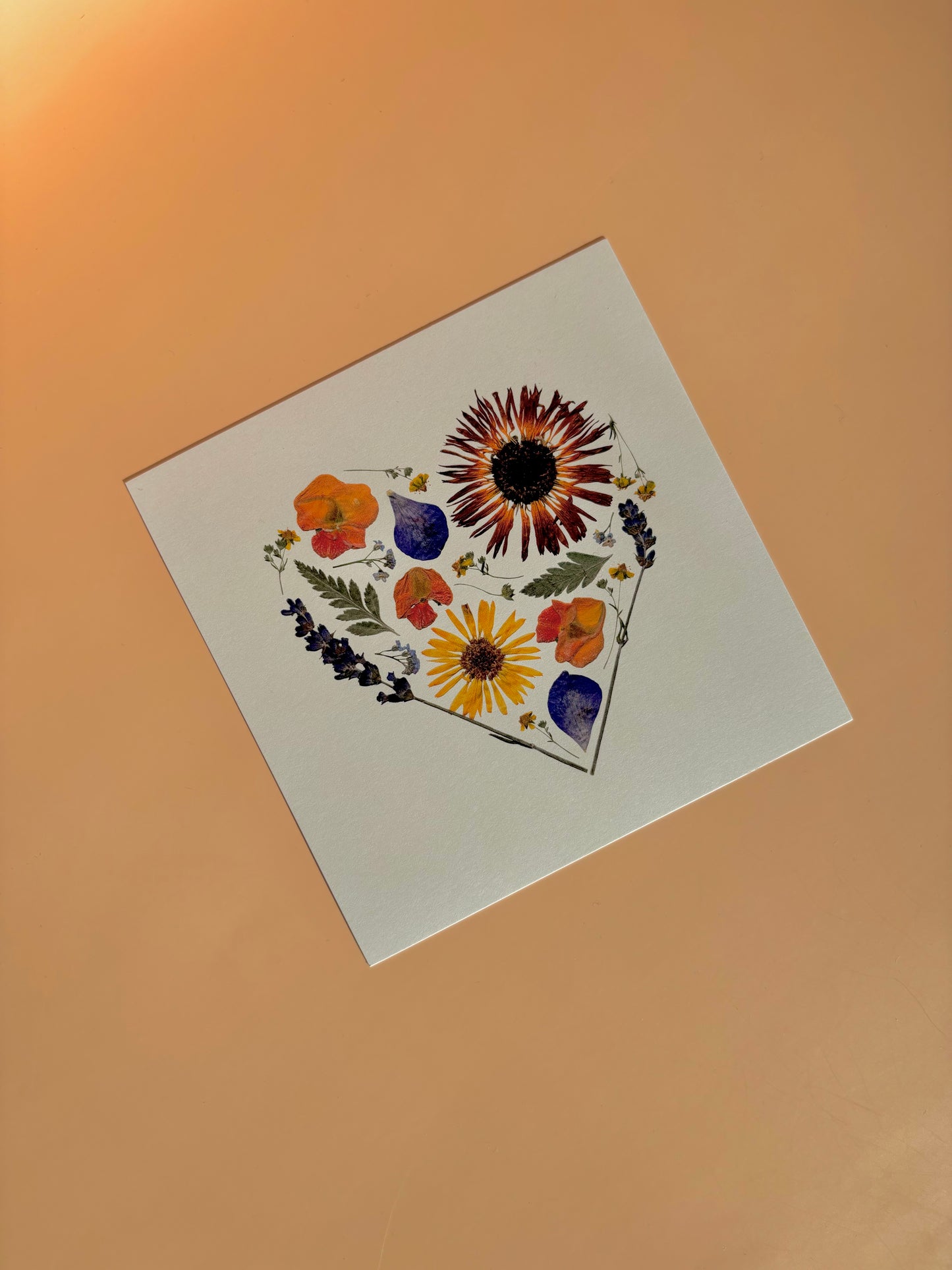 Affiche Florale - Coeur Fleurs Pressées