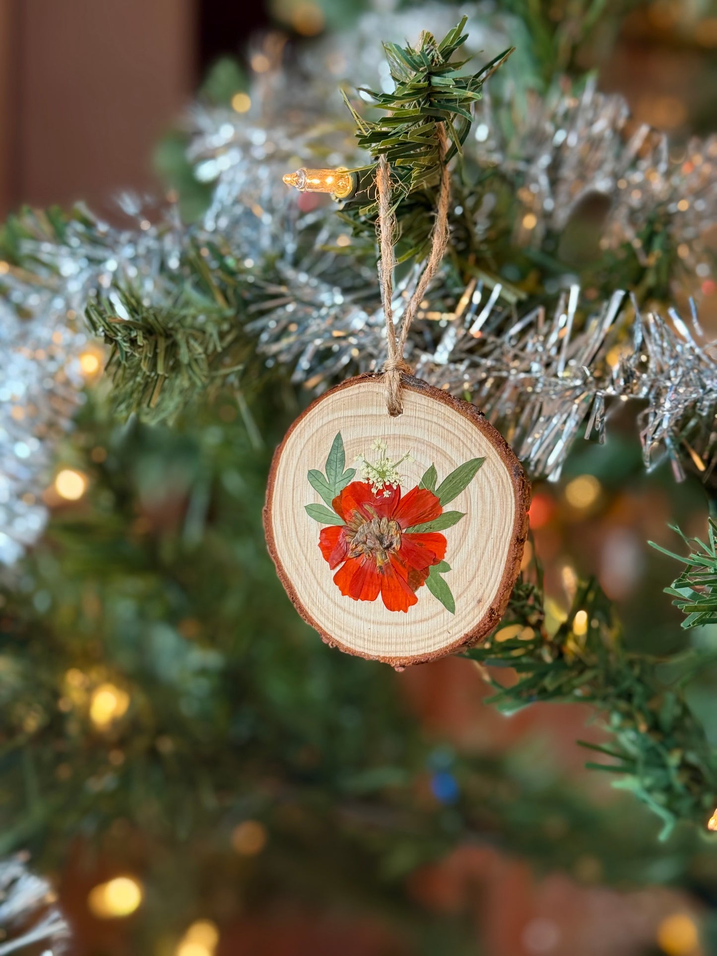 Pressed Flower Ornament - Sulphur Cosmos