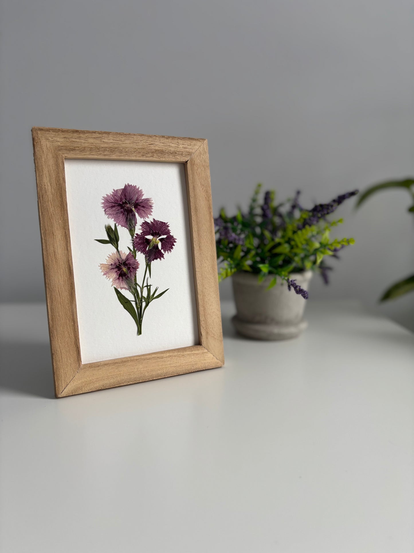 Bouquet Œillets - Cadre de Fleurs Pressées