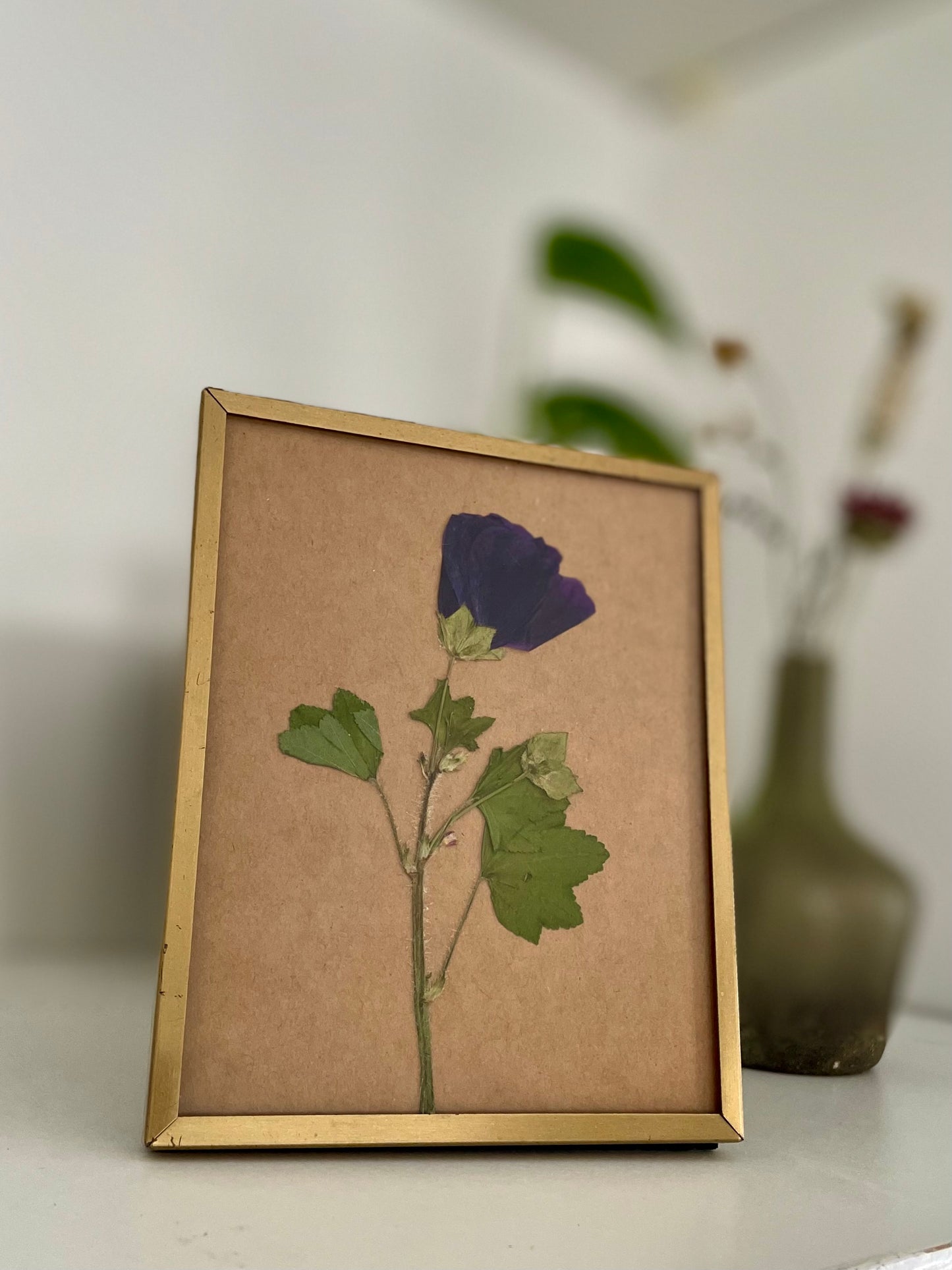 Purple Pressed Flower Frame