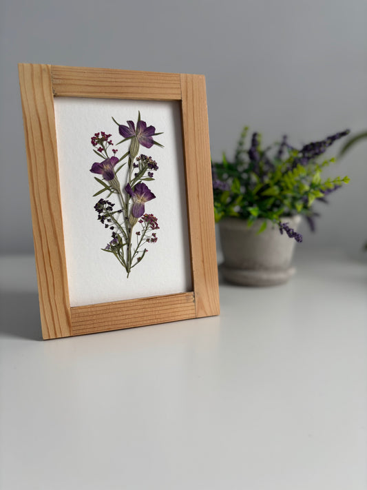 Bouquet Mauve - Cadre de Fleurs Pressées