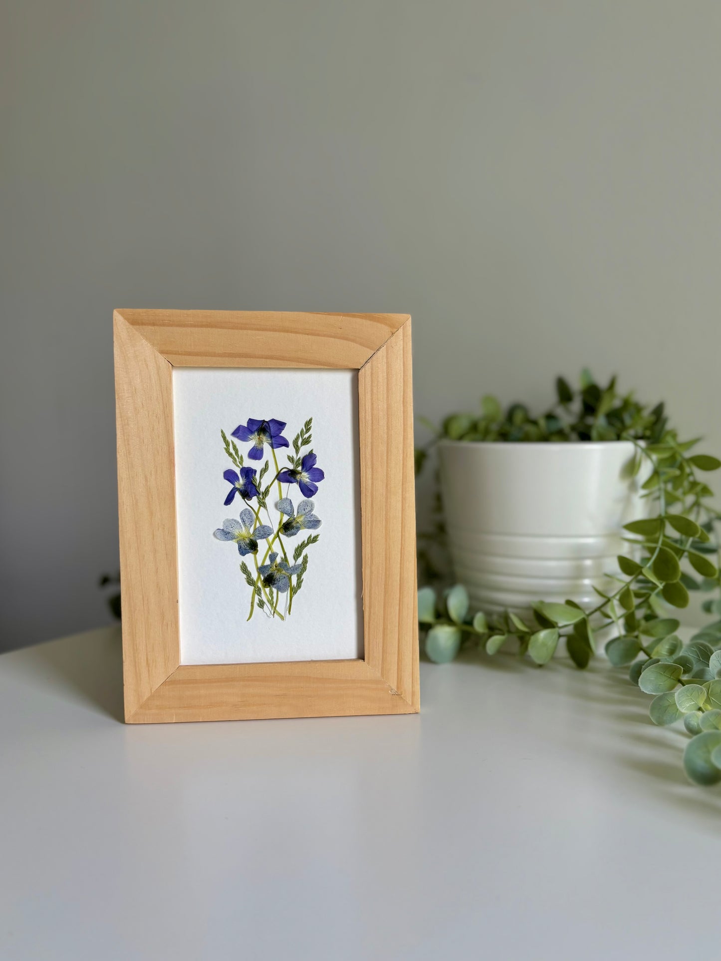 Bouquet de Violettes Sauvages - Cadre de Fleurs Pressées