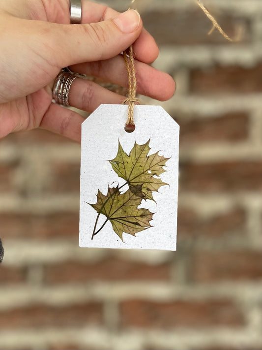 Maple Pressed Flower Gift Tag