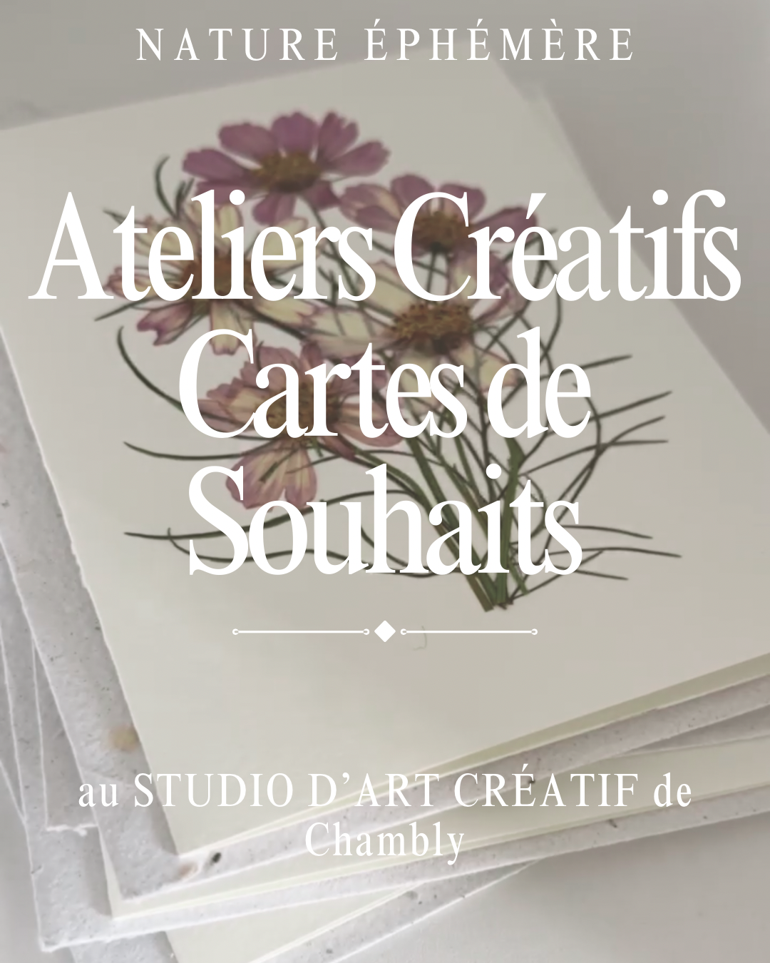 Atelier Créatif - Carte de Souhait avec Fleurs Pressées