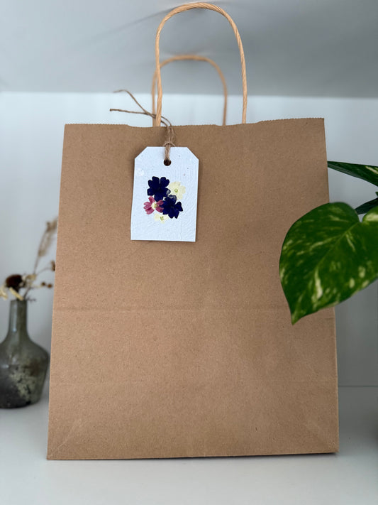 Bouquet Bleu - Étiquette Cadeau à Planter