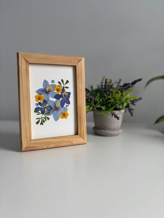 Delphinium - Cadre de Fleurs Pressées