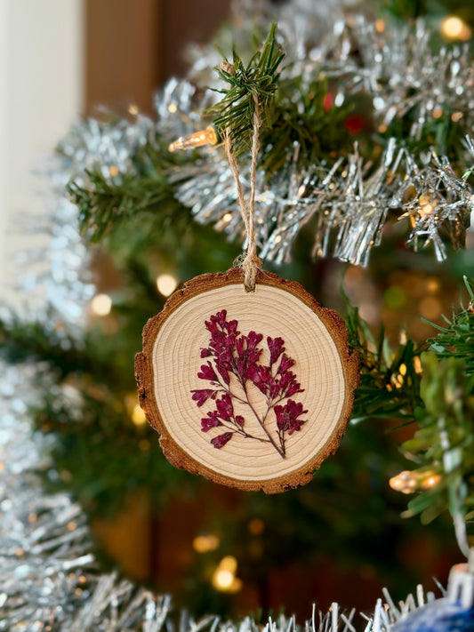 Pressed Flower Ornament - Red Heuchera
