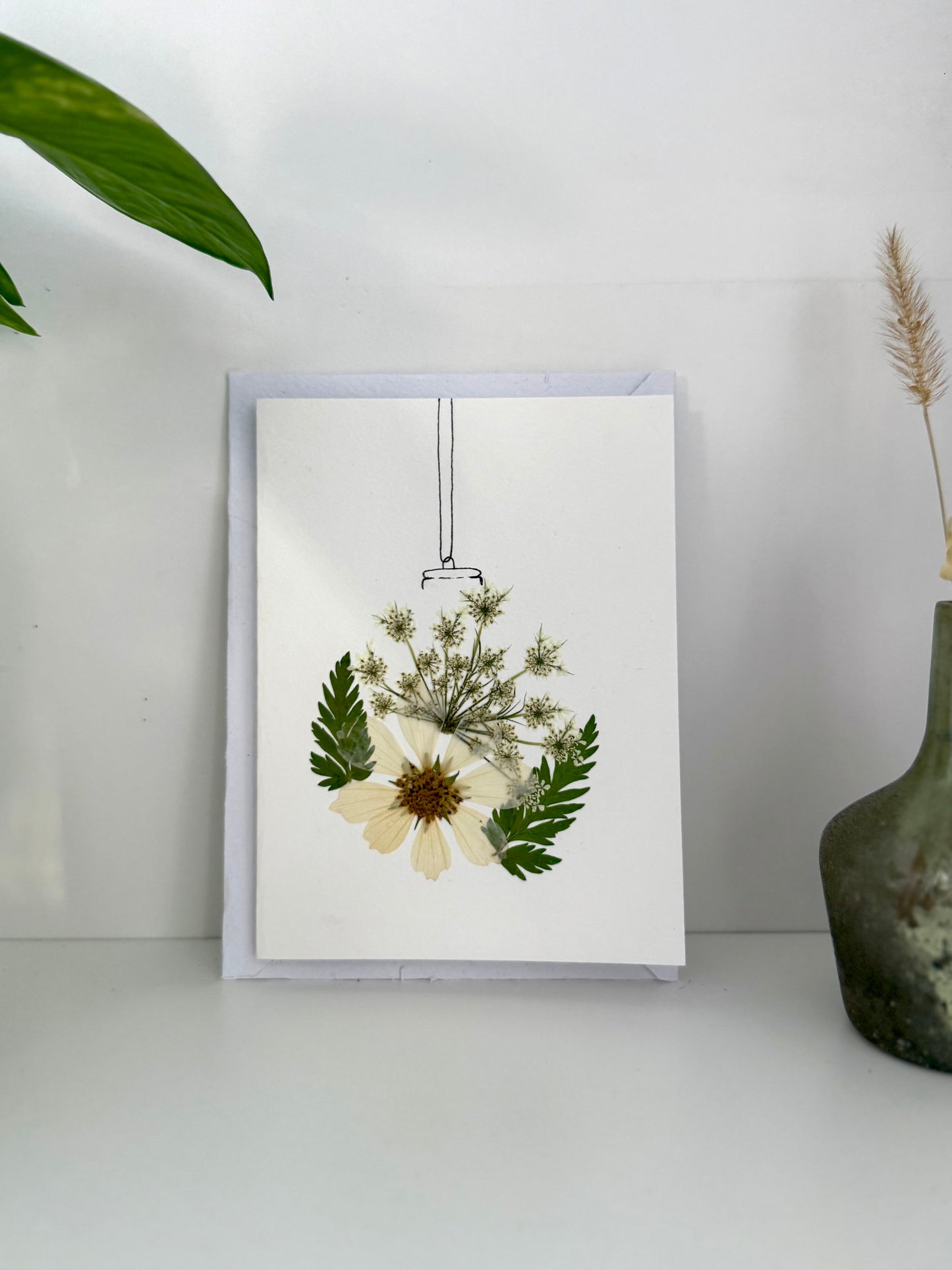 Cosmos Ornament - Pressed Flower Greeting Card