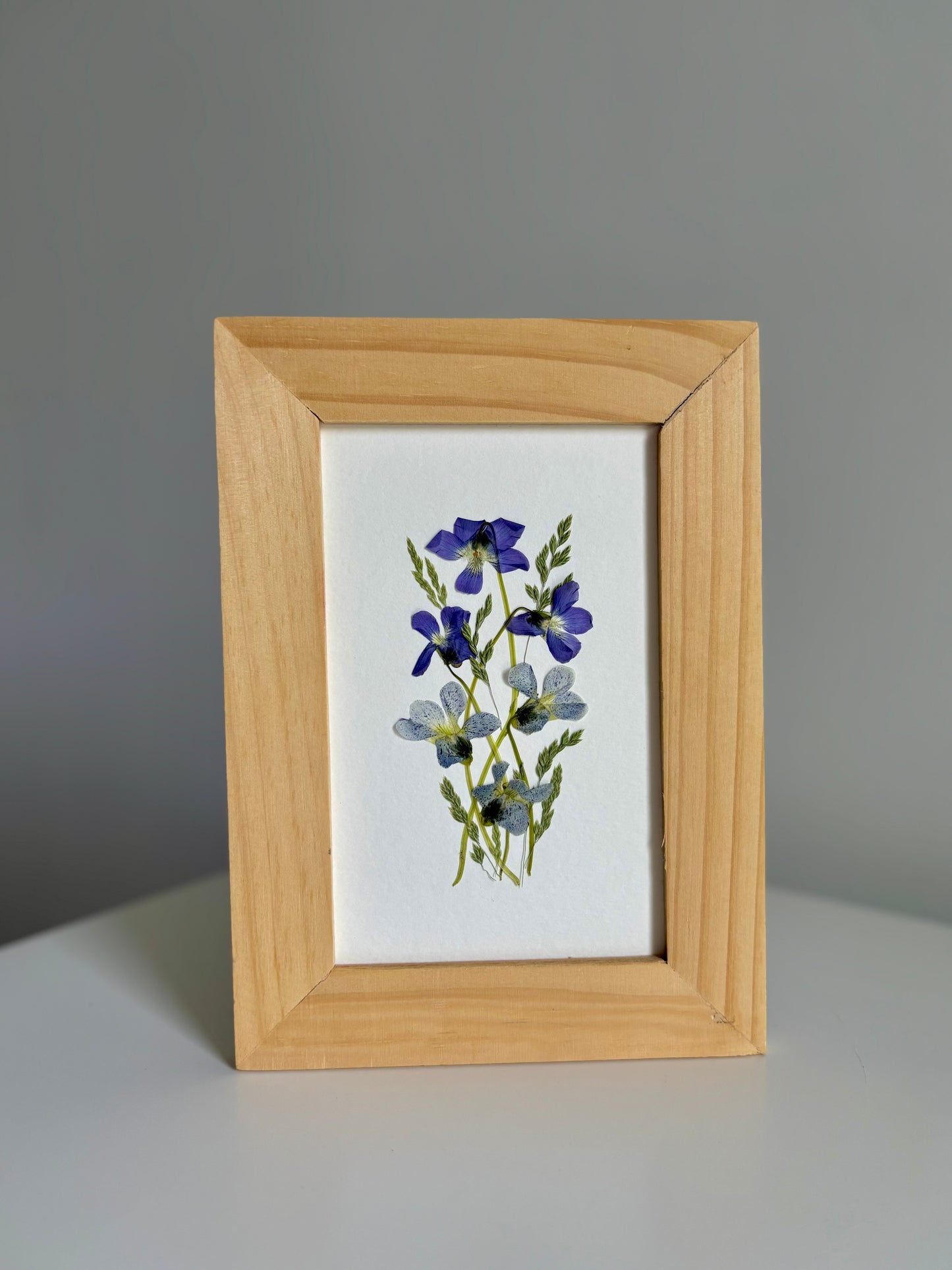 Bouquet de Violettes Sauvages - Cadre de Fleurs Pressées