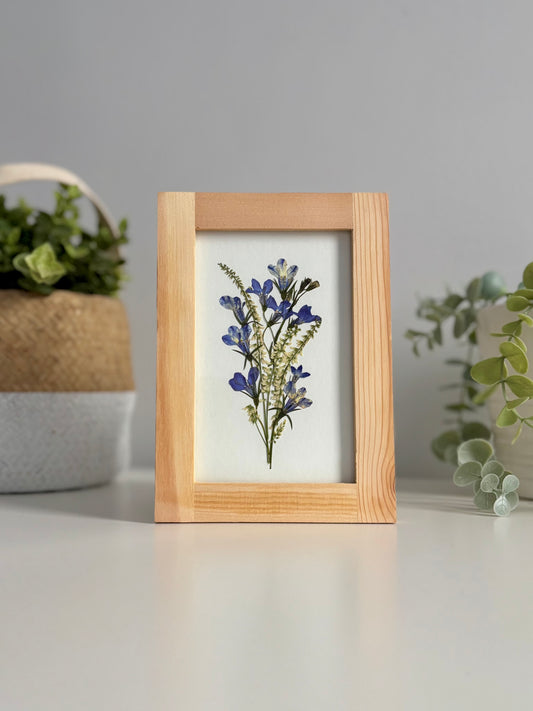 Petit Bouquet Bleu - Cadre de Fleurs Pressées