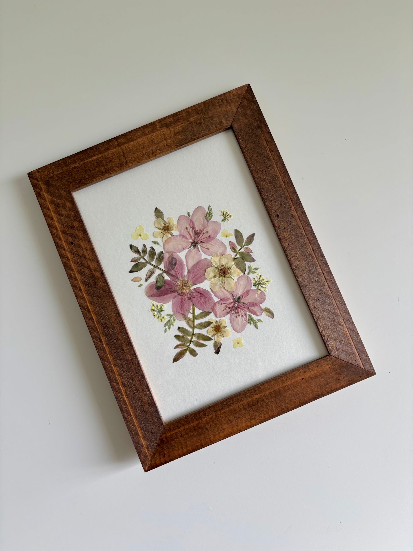 “Douceur Rose” - Cadre de Fleurs Pressées