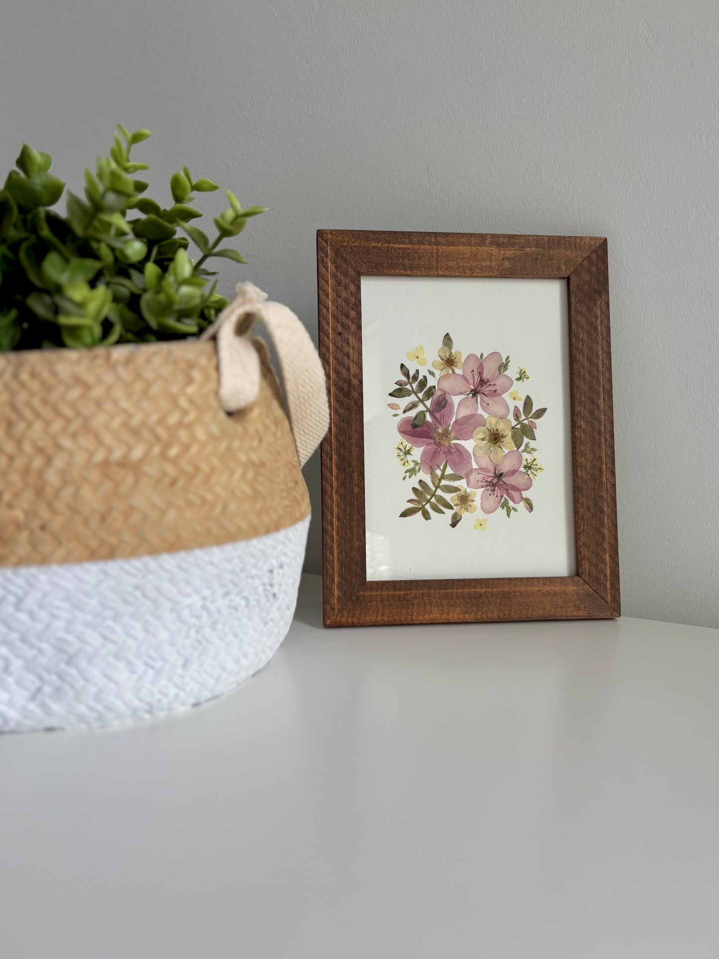 “Douceur Rose” - Cadre de Fleurs Pressées