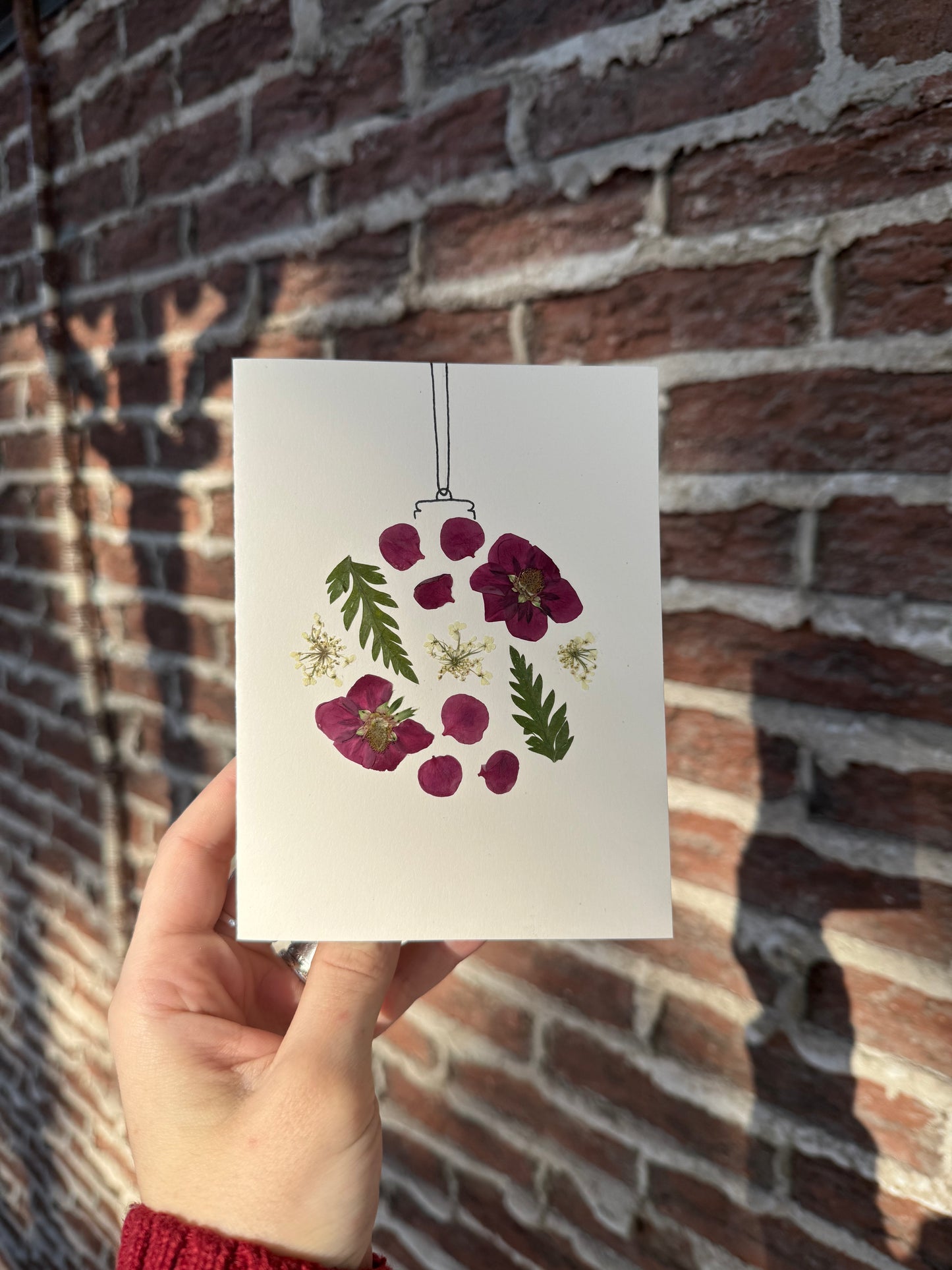 Ornement - Original Pressed Flower Greeting Card