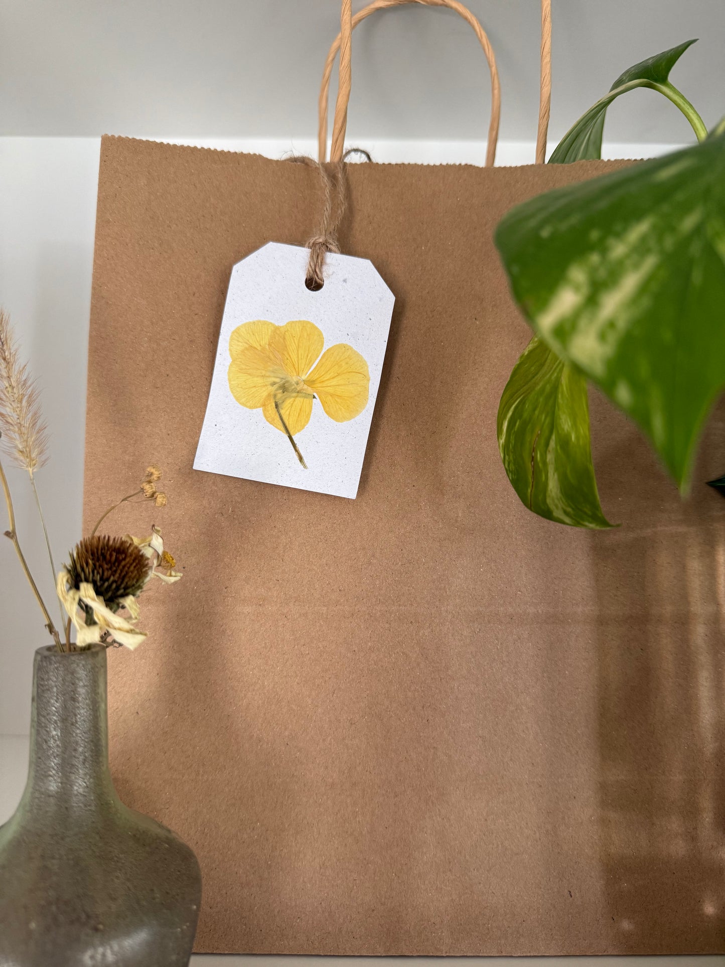 Étiquette Cadeau à Planter - Pensée Jaune