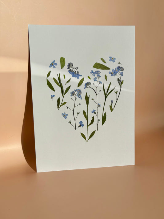 Pressed Flower Print - Myosotis Heart