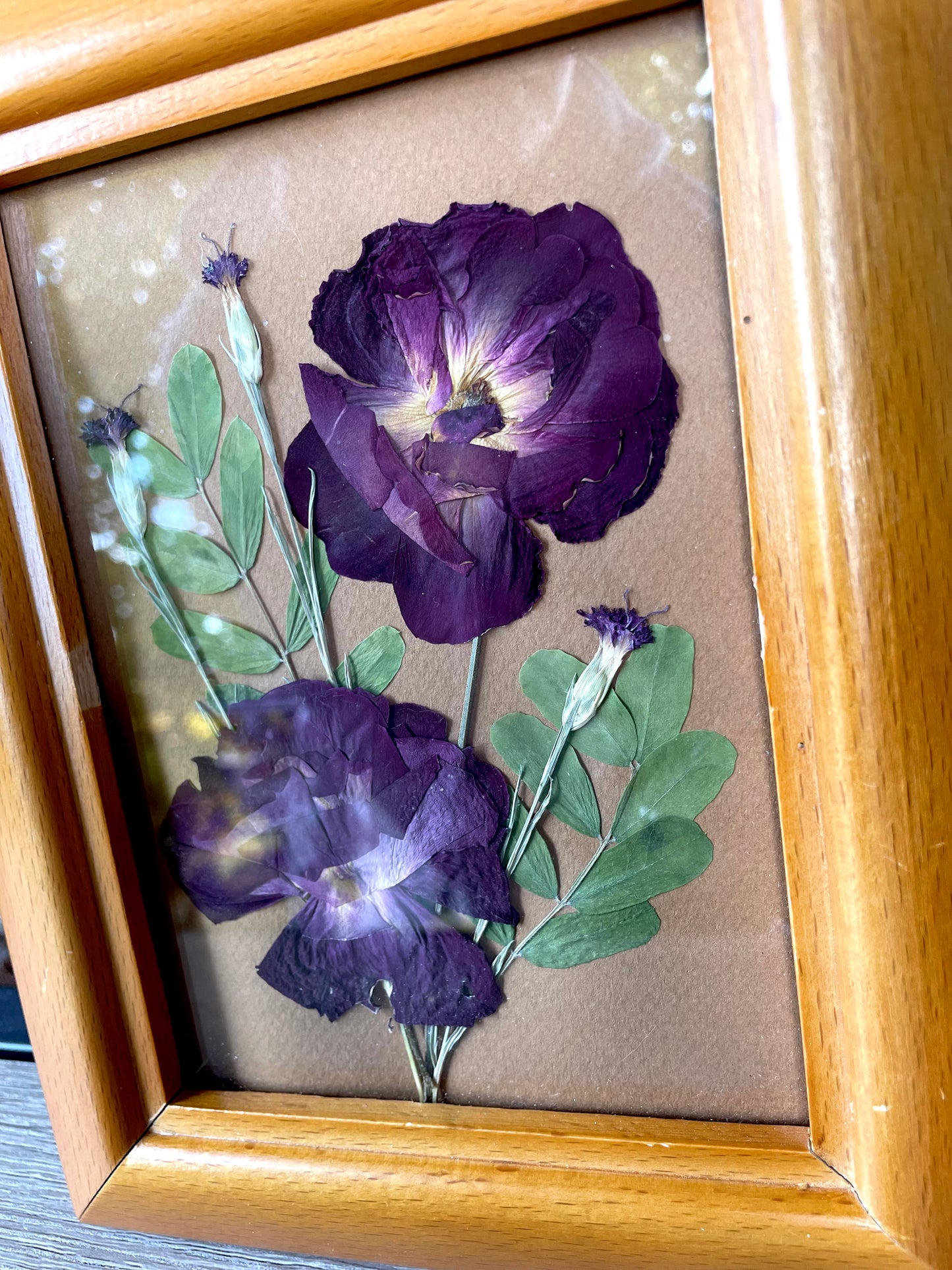 "Roses" Original Pressed Flower Frame