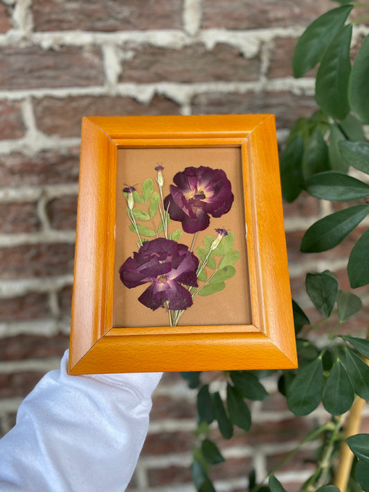 "Roses" Original Pressed Flower Frame