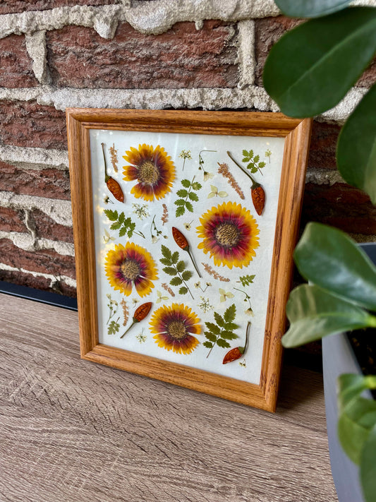 "Pimento" Original Pressed Flower Frame